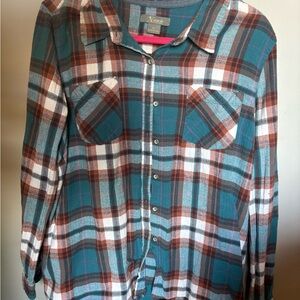 Natural Reflections Teal and Brown Plaid Shirt